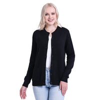 1 x RAW Customer Returns SMILING PINKER Women s Cardigan Long Sleeve Round Neck Sweater Jacket with Buttons and Pockets Black, S  - RRP €31.99