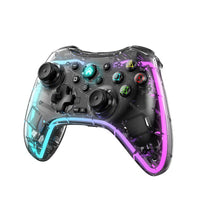 1 x RAW Customer Returns RALAN Transparent Wireless Controller with 8 Colors Adjustable LED Lighting Compatible with Switch OLED lite with Programmable Function Gyro Axis Turbo Dual Vibration - RRP €26.48