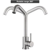 1 x RAW Customer Returns Tondiy high pressure kitchen tap made of brushed stainless steel, kitchen tap with 360 rotating spout, sink tap single lever mixer with cold and hot water, removable bubbler, matt - RRP €33.26