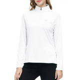 1 x RAW Customer Returns MoFiz Women s Sweatshirt Long Sleeve Sweatshirts Sports Pullover 1 4 Zip White L - RRP €27.99