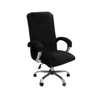 1 x RAW Customer Returns Velvet plush office chair cover with armrest, solid color, stretch cover for office chair, elastic chair covers, spandex office computer chair covers, removable for office chair, chair covers, cover, black, XL - RRP €24.95