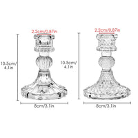 1 x Brand New TINMIX Glass Candle Holder Set of 4 Clear Glass Candle Holders Candlestick Crystal Candle Holder for Wedding, Church, Christmas, Mother s Day, Bedroom Decoration Dining Room Living Room B - RRP €25.99