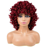 1 x RAW Customer Returns PORSMEER Afro Wig Women s Synthetic Large Curly Wig with Bangs Natural Hair for Women Men Short Bob Wigs Red for Halloween Cosplay Film Costume Wig - RRP €21.95