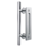 1 x RAW Customer Returns CCJH 24cm Barn Door Handle Sliding Door Handle Stainless Steel Sliding Door Pulls Handle Set Two-Sided, Silver - RRP €28.99