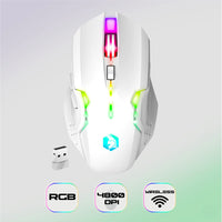 1 x RAW Customer Returns EMPIRE GAMING - Armor RF800 Wireless Rechargeable Gaming Keyboard and Mouse Set QWERTZ DE layout - Keyboard 2.4GHz RGB - Mouse 4800 DPI with Mouse Pad - PC PS4 PS5 Xbox One Series Mac - White - RRP €44.36