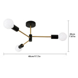 1 x RAW Customer Returns DAXGD Industrial Chandelier, E27 Industrial Living Room Chandelier, Modern 3 Head Chandelier, Vintage Sputnik Ceiling Light for Kitchen, Bedroom, Hallway, Living Room Without Bulb  - RRP €23.59