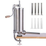 1 x RAW Customer Returns MASTER FENG Sausage Filler, Manual Stainless Steel DIY Sausage Maker Vertical Meat Filling Kitchen Machine Packaged 8 Size Professional Filling Tubes 5LBS 3L Vertical  - RRP €76.63