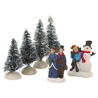 1 x RAW Customer Returns Generic LED Illuminated Christmas Village 10 pieces Miniature - House, Christmas tree, Snowman... - RRP €16.42