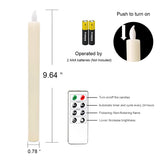 1 x RAW Customer Returns Eldnacele Set of 6 Flameless Flickering Candles Real Wax Candles LED Stick Candles with Remote Control Timer for Home and Wedding Decoration Christmas Decoration Ivory  - RRP €23.14