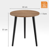 1 x RAW Customer Returns APICIZON side table round wooden coffee table small living room bedroom table side tables, with solid wood legs, 45 x 51cm, walnut - RRP €37.37