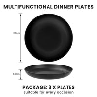 1 x RAW Customer Returns Bugucat plastic plates 8-pack 20CM plate set, plastic plates made of PP, camping tableware microwave and dishwasher safe, lightweight reusable dinner plates, salad plates for pizza salad pasta, BPA-free - RRP €18.99