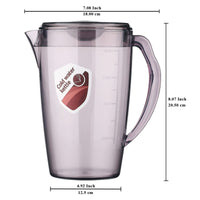 1 x RAW Customer Returns HOMQUEN Plastic Pitcher, 1.8 L Water Pitcher with Lid, Iced Tea Pitcher, Water Carafe, Glass Pitcher, Water Jug with Handle for Tea, Juices, Milk, Cold or Hot Drinks 1 Pack Gray  - RRP €16.12