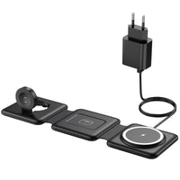 1 x RAW Customer Returns Mag-safe Charging Station For iPhone Wireless Charger - 3 in 1 Foldable Wireless Charger Compatible with iPhone 15 14 13 12 Pro Max Plus, Travel Charging Station For Apple Watch Air Pods - RRP €30.23