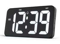 1 x RAW Customer Returns PASIVOLE Digital Wall Clock with 10 Large Display, Date, Week, DST, 12 24H, Auto Dimming, Alarm LED Wall Clock for Living Room, Bedroom, Office - Black - RRP €34.99