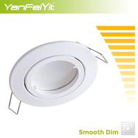 17 x Brand New YanFeiYit 5x Premium Ultra Flat LED recessed light 5W 230V replaceable ceramic module Dimmable Warm white 3000K Swiveling recessed spotlight Matt white round - RRP €532.1