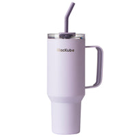 1 x RAW Customer Returns Blackube 1200ml drinking cup with lid and straw, cup with lid and straw, BPA-free, leak-proof, large metal drinking bottle for sports, school, fitness, outdoor, camping - lilac - RRP €35.28