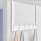 3 x RAW Customer Returns YUMORE Door coat rack for hanging white 4.5 cm door hook stainless steel door coat rack with 12 hooks towel holder door hanging coat hook for bathroom hallway bedroom, without drilling - RRP €63.0