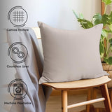 1 x RAW Customer Returns Encasa Homes Cushion Covers Set of 2 60 x 60 cm - Light Gray Soft Cotton Canvas Plain Colored Rectangular Cushion Cover Decorative for Home Decor Living Room Bedroom Sofa Washable - RRP €20.65