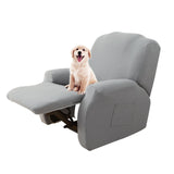 1 x RAW Customer Returns Lydevo Universal Reclining Relaxing Armchair Cover, 1-Seater Reclining Armchair Cover with Pockets, Removable Washable Relaxing Stretch Armchair Cover, Relaxing Armchair Covers, Light Gray - RRP €28.99