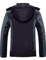 1 x RAW Customer Returns GEMYSE Men s Waterproof Mountain Ski Jacket Windproof Fleece Outdoor Winter Jacket with Hood Black Grey, XL  - RRP €87.74