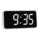 1 x RAW Customer Returns HZDHCLH Digital radio alarm clock LED table clock with date, temperature display, snooze function white  - RRP €23.18