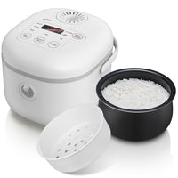 1 x RAW Customer Returns Bear Rice Cooker 3.5 Cups uncooked with Steamer, Multifunctional 350W Electric Rice Cooker Mini, 6 Rice Cooking Functions for 2-4 People, White - RRP €69.41