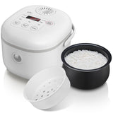 1 x RAW Customer Returns Bear Rice Cooker 3.5 Cups uncooked with Steamer, Multifunctional 350W Electric Rice Cooker Mini, 6 Rice Cooking Functions for 2-4 People, White - RRP €47.34