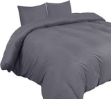 1 x RAW Customer Returns Utopia Bedding Duvet Cover 155 x 220 - Microfibre Duvet Cover Set 155x220 cm and 2 Pillowcases 80x80 cm Grey  - RRP €18.14