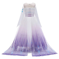 1 x RAW Customer Returns yeesn ELSA 2 Princess Costume for Girls Mesh Skirt Snow Queen Long Sleeves Outfit Fancy Dress for Children White Size 7-8 years, white 1  - RRP €25.86