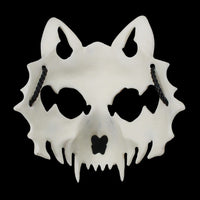 7 x Brand New JYMSB Animal Skeleton Mask Halloween, Resin Dog Skull Bone Teeth Scary Horror Devil Wolf Werewolf Mask Half Mask F - RRP €131.88