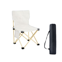 1 x RAW Customer Returns YUEHUA Camping Folding Chair, Camping Chair Heavy Duty Lawn Chair with Cooler Bag Support 150kg Steel Frame Folding Fishing Chair White  - RRP €30.0