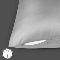 1 x RAW Customer Returns Fittia Set of 2 Satin Pillowcases Premium Pillowcase Hair and Skin Care Silky with Zipper, Light Gray, 40x60cm - RRP €10.03