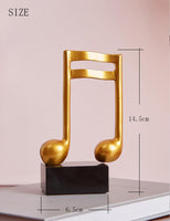 1 x RAW Customer Returns Amoy-Art 3pcs Decorative Sculptures Music Note Figures Piano Statue Modern Arts Living Room Art Polyresin Gift Gold 19cm - RRP €45.98