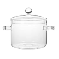 1 x RAW Customer Returns GANAZONO Cooking Pot Glass Cooking Pot Borosilicate Glass With Lid Handle Kitchen Pot For Pasta Noodle Soup Milk 1350ml - RRP €33.19