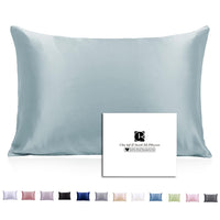 1 x RAW Customer Returns Silk pillowcase 40x80, Ravmix silk pillowcases, for hair and skin, with hidden zipper, both sides silk, mulberry silk pillowcase 40x80, 1 piece, aqua blue - RRP €24.19