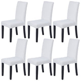 1 x RAW Customer Returns Veakii Chair Covers Pack of 6 Elastic Modern Protector Chair Covers, Bi-Elastic Fitted Cover, Wedding Parties Banquet Decoration, Easy to Care and Durable Universal 6 Pieces, White  - RRP €24.58