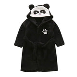 1 x RAW Customer Returns Happy Cherry - Bathrobe for Girls and Boys, Animal Shape, with Belt, for Autumn and Winter, 1 - 8 Years Size 3-4 years, black - RRP €27.6