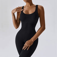 1 x RAW Customer Returns Litthing Jumpsuit Women One Piece Jumpsuit Women Sleeveless Sports Tight Full Bodysuit Push Up Romper Sexy U Neck Jumpsuit One Piece Elastic Gym Bodysuit Fitness Workout Yoga - RRP €28.99