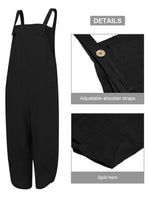 1 x RAW Customer Returns MAGIMODAC Women s Baggy Dungarees Cotton Jumpsuit Overall Dungarees Trouser Suit Pants Long with Pockets 34 36 38 40 42 44 46 48 50 Black, 42  - RRP €28.22