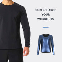 1 x RAW Customer Returns NANO HERTZ Top Long Sleeves Slimming Sauna T-Shirt Slimming Tank Top Sweating Sports Tracksuit for Sweating Gym Fitness Yoga Running Men - RRP €20.64