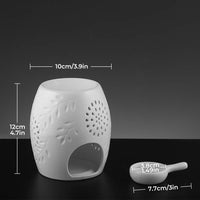 1 x RAW Customer Returns ecooe aroma lamp tea light holder fragrance lamp made of white ceramic with the candle spoon aroma diffuser - RRP €15.12