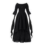 1 x RAW Customer Returns Victorian Gothic Dresses Women s Medieval Clothing Renaissance Costume Women Evening Dress Vintage Black Dresses Carnival Halloween Outfit with Elf Ears Hair Accessories Socks Corset VL028S - RRP €30.24