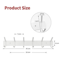 1 x RAW Customer Returns SYPEN coat hook wall, coat rack metal, wall coat rack stainless steel, hook rail coat rack, hook rail for bedroom bathroom, coat hook for clothes, jacket holder white, 6 hooks  - RRP €20.1