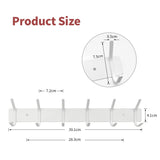 1 x RAW Customer Returns SYPEN coat hook wall, coat rack metal, wall coat rack stainless steel, hook rail coat rack, hook rail for bedroom bathroom, coat hook for clothes, jacket holder white, 6 hooks  - RRP €20.1