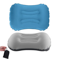 1 x RAW Customer Returns MSDADA 2 Pack Inflatable Camping Travel Pillow, 2.0 Ultralight Comfortable Inflatable Pillow Neck Pillow Compressible Compact for Camping Travel Outdoor Office Dark Blue Gray  - RRP €20.87