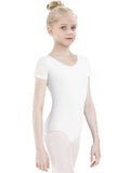 1 x RAW Customer Returns tanzdunsje ballet suit girls ballet leotard children, ballet body dance body gymnastics suit leotard for children women size 100-170 140, white  - RRP €14.99