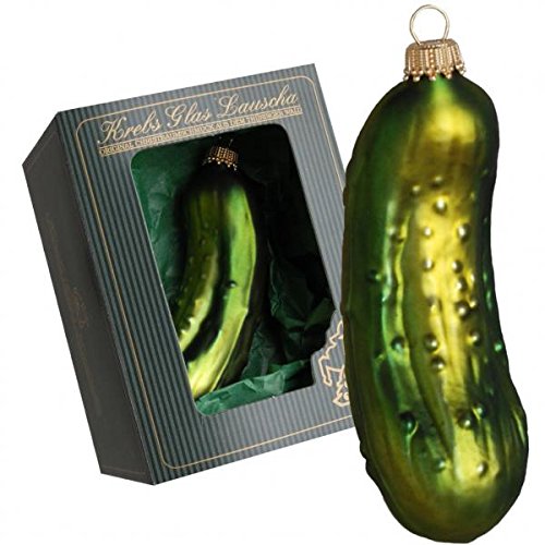 1 x RAW Customer Returns Krebs Glas Lauscha - Christmas decoration Christmas tree decoration made of glass - Christmas tree pendant - Motif Christmas cucumber - Size approx. 11 cm - RRP €12.9