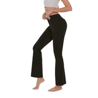 1 x RAW Customer Returns adorence Yoga Pants Women Elegant Pants Women, Stretch Flared Pants Women with High Waist, Pockets - Comfortable Casual Pants for Women -29 Black, XXL - RRP €39.99