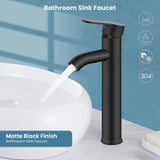 1 x RAW Customer Returns Bathroom faucet, black basin faucet, bathroom faucet, wear-resistant, suitable for inner diameter 32mm to 42mm - RRP €33.99