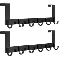 1 x RAW Customer Returns KERNOWO Door Hooks for Hanging Door Hooks with 6 Hooks - Door Coat Rack for Hanging, No Drilling Door Hook Strip for Standard Door Rebate up to 2.1 cm - Door Coat Rack Door for Bedroom Pack of 2  - RRP €20.16